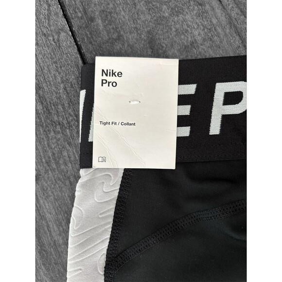 NIKE Pro Dri-Fit Girls Black Gray Mid-Rise Crop Legging Tight Fit Size S + NEW - Picture 6 of 10
